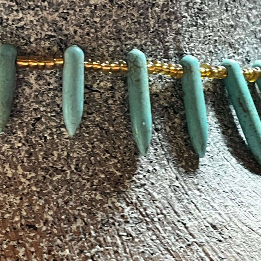 Turquoise Spike Statement Necklace - image 6